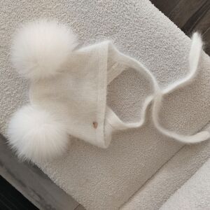 Cozy White Pom-Pom Kids Hat